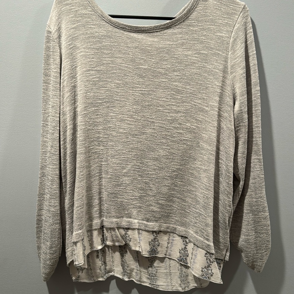 Style & Co Top 3/4 Sleeve Blouse L